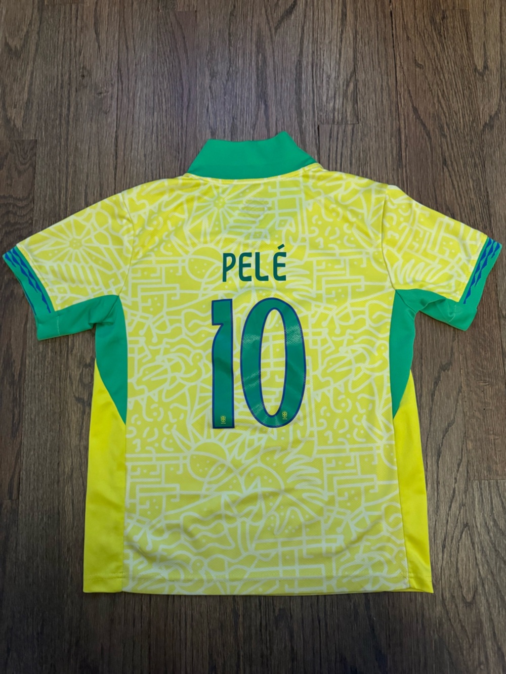 Pelé #10 Brazil Yellow & Green Soccer Jersey